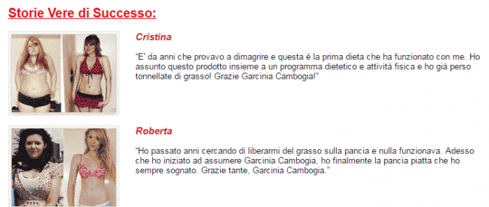 Testimonianze di Cristina e Roberta su Garcinia Cambogia Veda