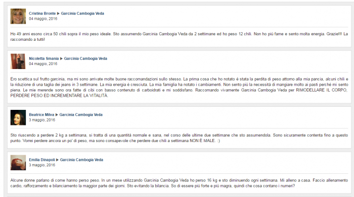 Commenti Garcinia Cambogia